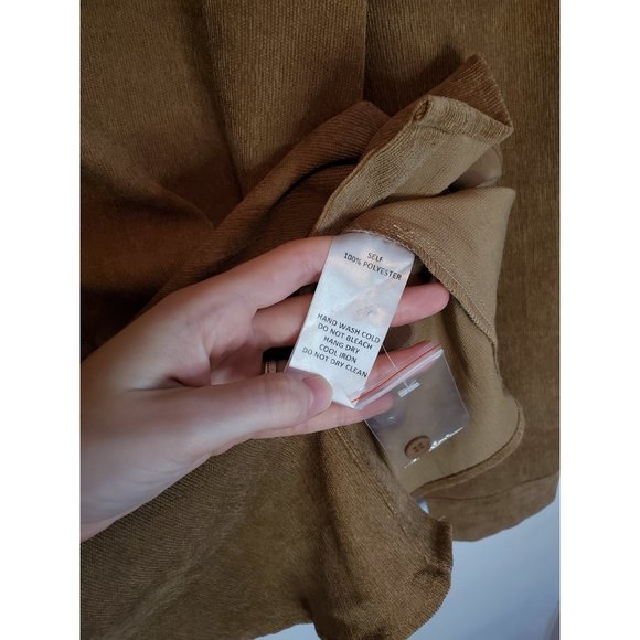 Common Market Brown Cord Button Up Top - Picture 6 of 6